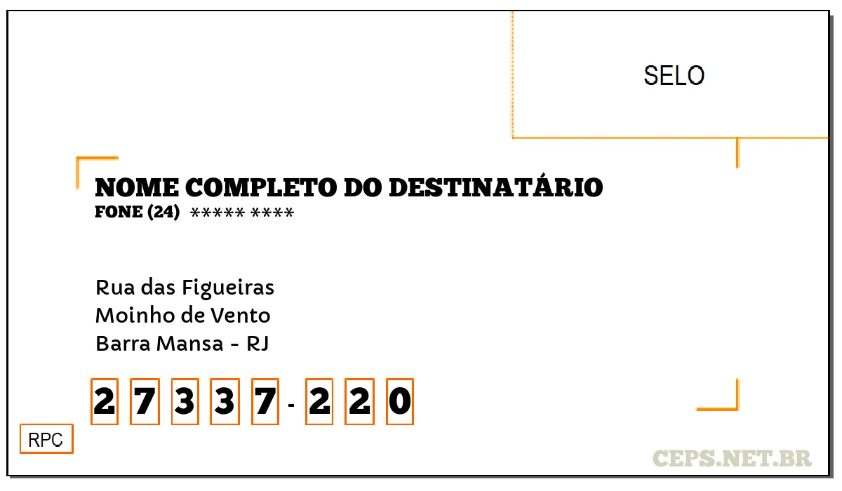 CEP BARRA MANSA - RJ, DDD 24, CEP 27337220, RUA DAS FIGUEIRAS, BAIRRO MOINHO DE VENTO.