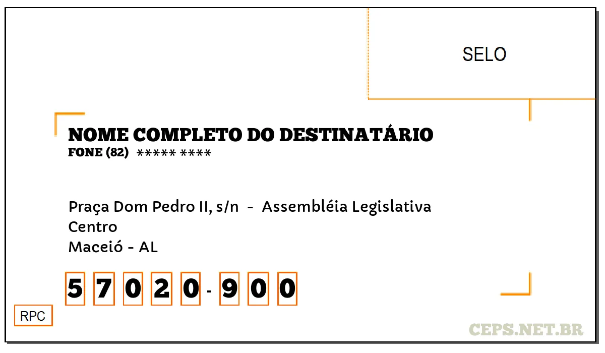 CEP MACEIÓ - AL, DDD 82, CEP 57020900, PRAÇA DOM PEDRO II, S/N , BAIRRO CENTRO.
