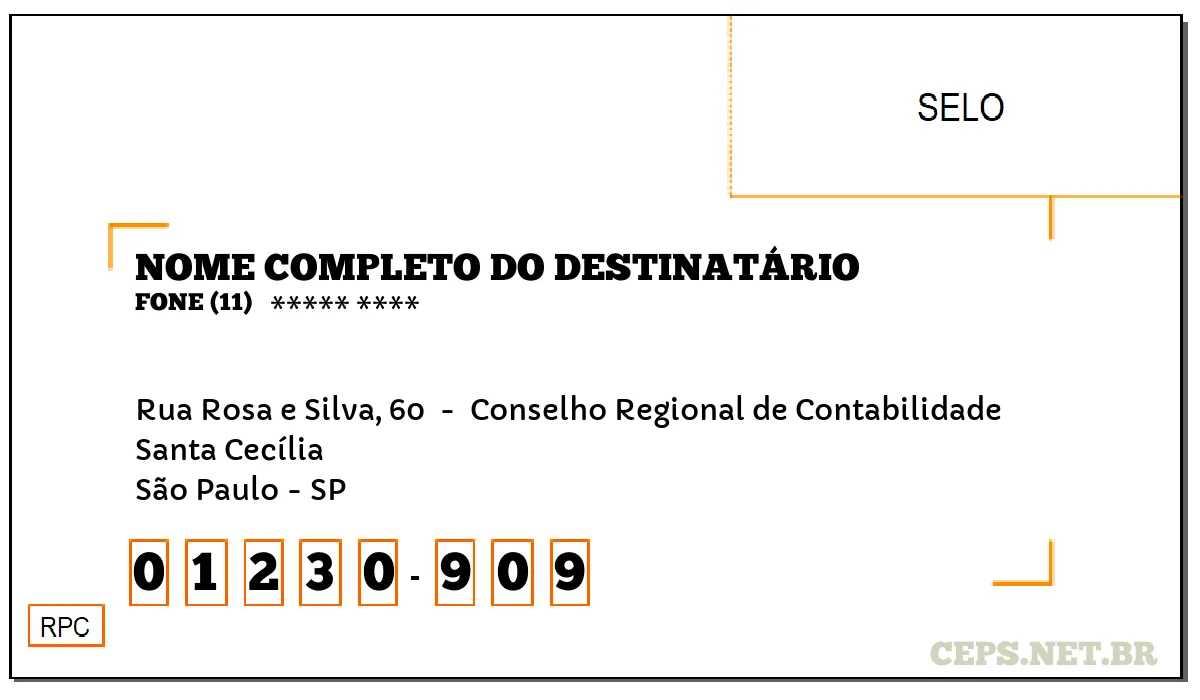 CEP SÃO PAULO - SP, DDD 11, CEP 01230909, RUA ROSA E SILVA, 60 , BAIRRO SANTA CECÍLIA.