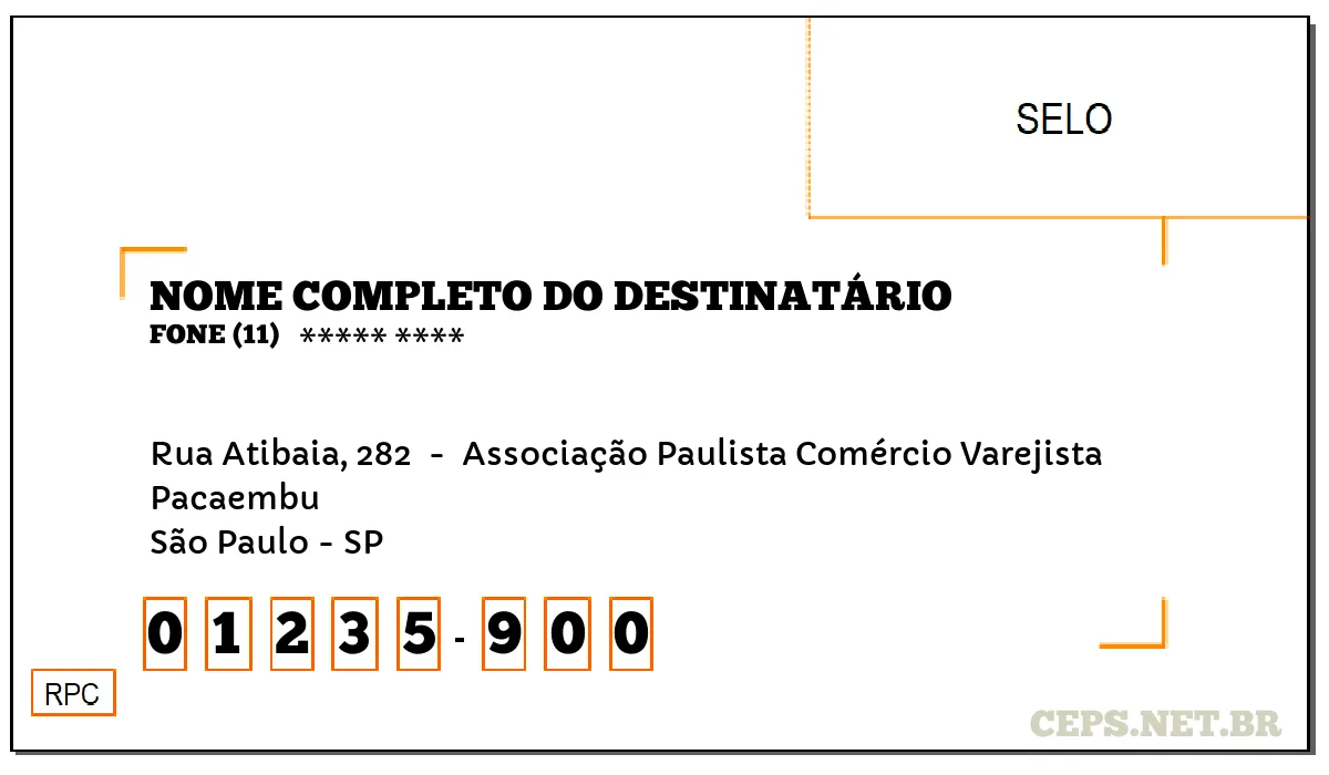 CEP SÃO PAULO - SP, DDD 11, CEP 01235900, RUA ATIBAIA, 282 , BAIRRO PACAEMBU.