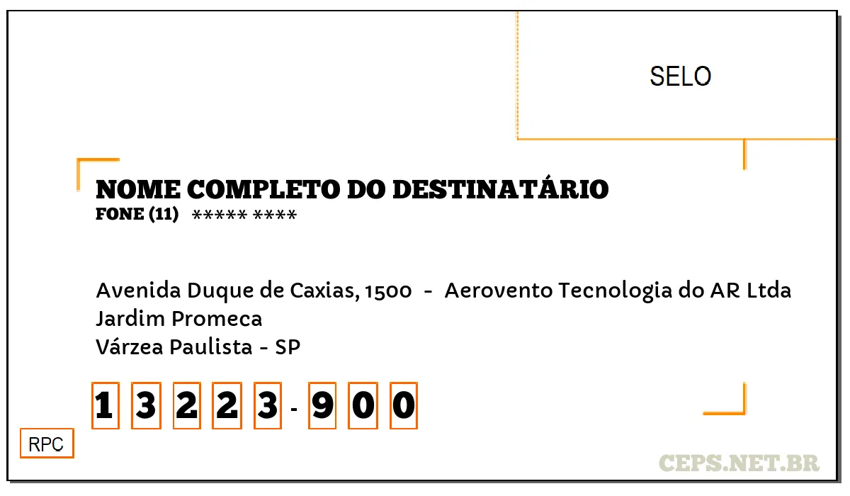 CEP VÁRZEA PAULISTA - SP, DDD 11, CEP 13223900, AVENIDA DUQUE DE CAXIAS, 1500 , BAIRRO JARDIM PROMECA.